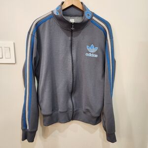 Adidas Originals Full Zip Firebird Track Jacket Mens XL Gray Performance Wear